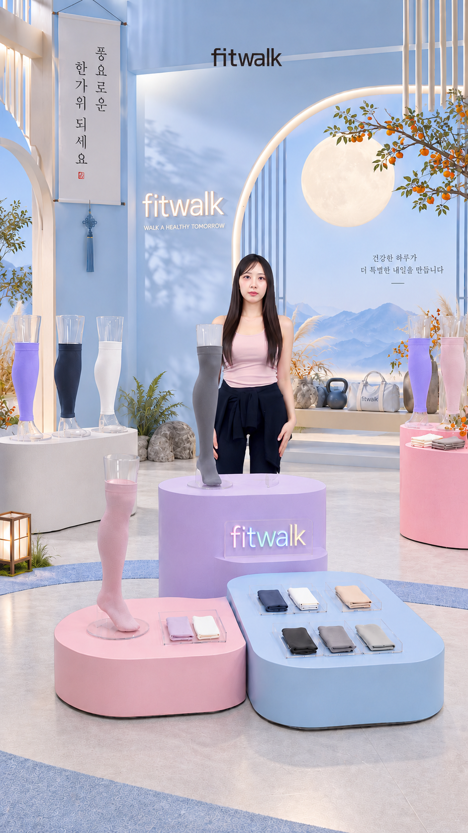 핏워크 압박스타킹 파스텔 라이브 스튜디오